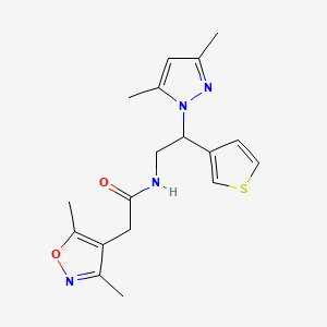 N-(2-(3,5-dimethyl-1H-pyrazol-1-yl)-2-(thiophen-3-yl)ethyl)-2-(3,5-dimethylisoxazol-4-yl)acetamide