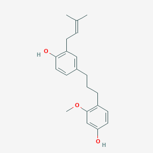 molecular formula C21H26O3 B030031 4-(3-(4-羟基-2-甲氧基苯基)丙基)-2-(3-甲基丁-2-烯-1-基)苯酚 CAS No. 376362-03-7