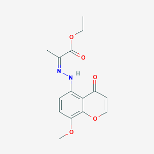 molecular formula C15H16N2O5 B300310 ethyl 2-[(8-methoxy-4-oxo-4H-chromen-5-yl)hydrazono]propanoate 