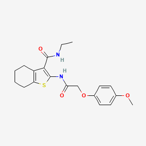 molecular formula C20H24N2O4S B3003106 N-ethyl-2-[2-(4-methoxyphenoxy)acetamido]-4,5,6,7-tetrahydro-1-benzothiophene-3-carboxamide CAS No. 503865-01-8