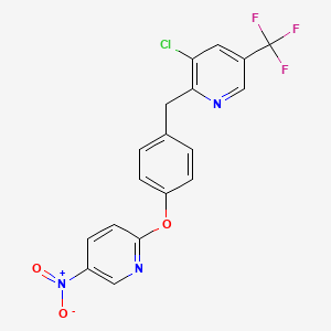 3-Chloro-2-{4-[(5-nitro-2-pyridinyl)oxy]benzyl}-5-(trifluoromethyl)pyridine