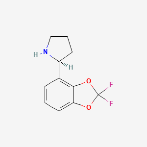 molecular formula C11H11F2NO2 B3003117 (S)-2-(2,2-Difluorobenzo[d][1,3]dioxol-4-yl)pyrrolidine CAS No. 1212918-18-7