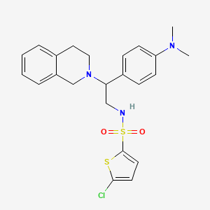 molecular formula C23H26ClN3O2S2 B3003123 5-chloro-N-(2-(3,4-dihydroisoquinolin-2(1H)-yl)-2-(4-(dimethylamino)phenyl)ethyl)thiophene-2-sulfonamide CAS No. 946317-43-7