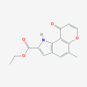 molecular formula C15H13NO4 B300314 Ethyl 5-methyl-9-oxo-1,9-dihydropyrano[2,3-g]indole-2-carboxylate 