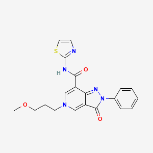 molecular formula C20H19N5O3S B3003145 5-(3-methoxypropyl)-3-oxo-2-phenyl-N-(thiazol-2-yl)-3,5-dihydro-2H-pyrazolo[4,3-c]pyridine-7-carboxamide CAS No. 921848-70-6