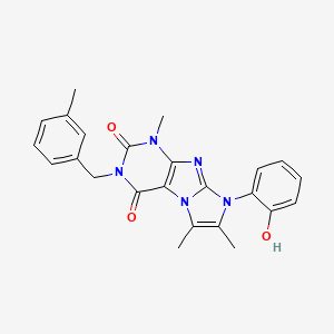 molecular formula C24H23N5O3 B3003150 8-(2-hydroxyphenyl)-1,6,7-trimethyl-3-(3-methylbenzyl)-1H-imidazo[2,1-f]purine-2,4(3H,8H)-dione CAS No. 919030-70-9