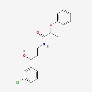 molecular formula C18H20ClNO3 B3003153 N-(3-(3-chlorophenyl)-3-hydroxypropyl)-2-phenoxypropanamide CAS No. 2034257-46-8