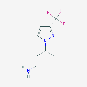 molecular formula C9H14F3N3 B3003157 3-[3-(trifluoromethyl)-1H-pyrazol-1-yl]pentan-1-amine CAS No. 1006320-16-6