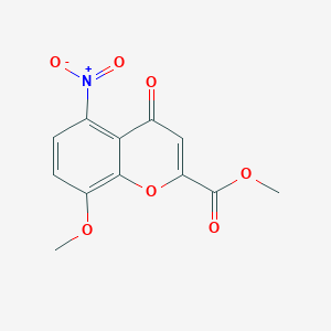 molecular formula C12H9NO7 B300316 methyl 5-nitro-8-methoxy-4-oxo-4H-chromene-2-carboxylate 
