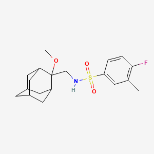 molecular formula C19H26FNO3S B3003163 4-fluoro-N-(((1R,3S,5r,7r)-2-methoxyadamantan-2-yl)methyl)-3-methylbenzenesulfonamide CAS No. 1796946-40-1