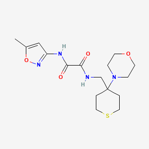 molecular formula C16H24N4O4S B3003164 N'-(5-Methyl-1,2-oxazol-3-yl)-N-[(4-morpholin-4-ylthian-4-yl)methyl]oxamide CAS No. 2380186-66-1