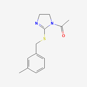 1-(2-((3-methylbenzyl)thio)-4,5-dihydro-1H-imidazol-1-yl)ethanone