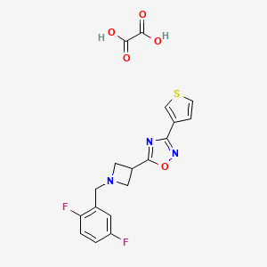 molecular formula C18H15F2N3O5S B3003170 5-(1-(2,5-Difluorobenzyl)azetidin-3-yl)-3-(thiophen-3-yl)-1,2,4-oxadiazole oxalate CAS No. 1396852-49-5