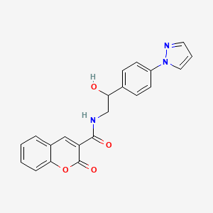 molecular formula C21H17N3O4 B3003171 N-[2-Hydroxy-2-(4-pyrazol-1-ylphenyl)ethyl]-2-oxochromene-3-carboxamide CAS No. 2415501-45-8