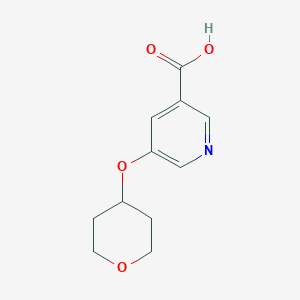 molecular formula C11H13NO4 B3003173 5-(氧杂-4-基氧基)吡啶-3-羧酸 CAS No. 1304788-02-0