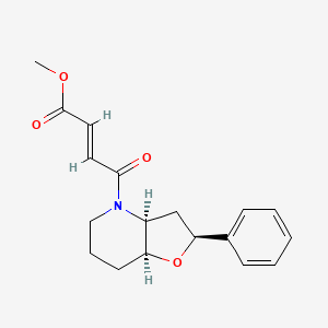 molecular formula C18H21NO4 B3003176 Methyl (E)-4-[(2S,3aS,7aS)-2-phenyl-3,3a,5,6,7,7a-hexahydro-2H-furo[3,2-b]pyridin-4-yl]-4-oxobut-2-enoate CAS No. 2411177-34-7