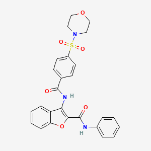 molecular formula C26H23N3O6S B3003182 3-(4-(morpholinosulfonyl)benzamido)-N-phenylbenzofuran-2-carboxamide CAS No. 887888-85-9