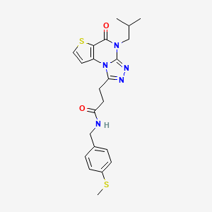 molecular formula C22H25N5O2S2 B3003183 3-(4-isobutyl-5-oxo-4,5-dihydrothieno[2,3-e][1,2,4]triazolo[4,3-a]pyrimidin-1-yl)-N-(4-(methylthio)benzyl)propanamide CAS No. 1223993-48-3