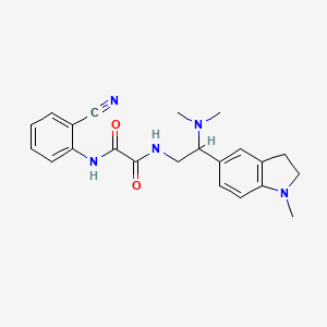 molecular formula C22H25N5O2 B3003194 N1-(2-氰基苯基)-N2-(2-(二甲氨基)-2-(1-甲基吲哚啉-5-基)乙基)草酰胺 CAS No. 922035-52-7