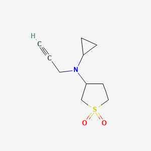 molecular formula C10H15NO2S B3003200 3-[Cyclopropyl(prop-2-yn-1-yl)amino]-1lambda6-thiolane-1,1-dione CAS No. 1355772-90-5
