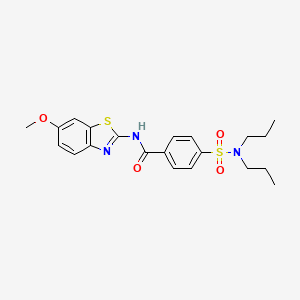 molecular formula C21H25N3O4S2 B3003207 4-(dipropylsulfamoyl)-N-(6-methoxy-1,3-benzothiazol-2-yl)benzamide CAS No. 325977-63-7