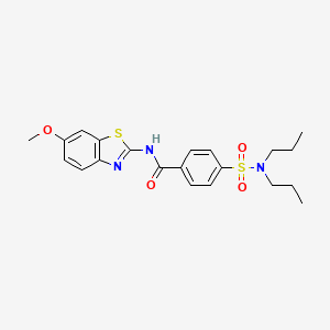 molecular formula C21H25N3O4S2 B3003207 4-(二丙基氨磺酰基)-N-(6-甲氧基-1,3-苯并噻唑-2-基)苯甲酰胺 CAS No. 325977-63-7