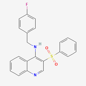 molecular formula C22H17FN2O2S B3003210 N-(4-fluorobenzyl)-3-(phenylsulfonyl)quinolin-4-amine CAS No. 1251572-56-1