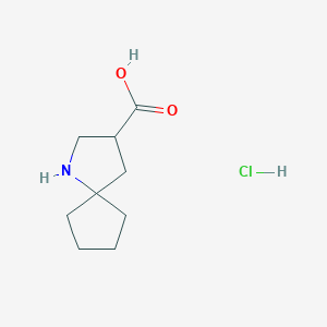 molecular formula C9H16ClNO2 B3003212 1-氮杂螺[4.4]壬烷-3-羧酸;盐酸盐 CAS No. 2344679-22-5
