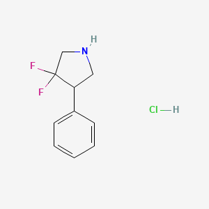 molecular formula C10H12ClF2N B3003215 3,3-Difluoro-4-phenylpyrrolidine;hydrochloride CAS No. 2503205-90-9