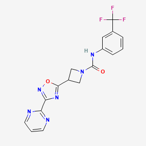 molecular formula C17H13F3N6O2 B3003216 3-(3-(pyrimidin-2-yl)-1,2,4-oxadiazol-5-yl)-N-(3-(trifluoromethyl)phenyl)azetidine-1-carboxamide CAS No. 1324189-64-1