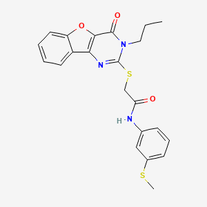 N-[3-(methylsulfanyl)phenyl]-2-[(4-oxo-3-propyl-3,4-dihydro[1]benzofuro[3,2-d]pyrimidin-2-yl)sulfanyl]acetamide