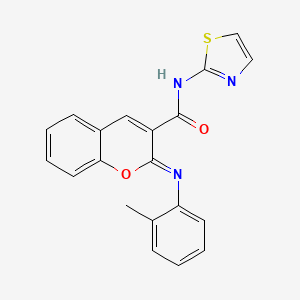 (2Z)-2-[(2-methylphenyl)imino]-N-(1,3-thiazol-2-yl)-2H-chromene-3-carboxamide