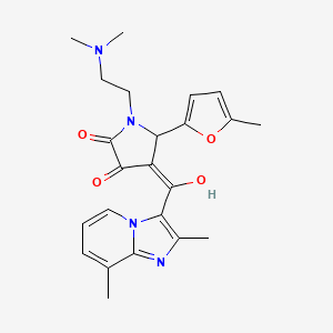 molecular formula C23H26N4O4 B3003228 1-(2-(dimethylamino)ethyl)-4-(2,8-dimethylimidazo[1,2-a]pyridine-3-carbonyl)-3-hydroxy-5-(5-methylfuran-2-yl)-1H-pyrrol-2(5H)-one CAS No. 844825-68-9