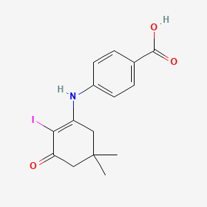 molecular formula C15H16INO3 B3003238 4-[(2-Iodo-5,5-dimethyl-3-oxo-1-cyclohexenyl)amino]benzenecarboxylic acid CAS No. 1023484-19-6