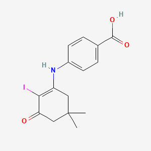 molecular formula C15H16INO3 B3003238 4-[(2-碘-5,5-二甲基-3-氧代-1-环己烯基)氨基]苯甲酸 CAS No. 1023484-19-6