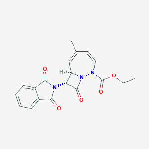 molecular formula C19H17N3O5 B300324 ethyl (7R,8R)-8-(1,3-dioxo-1,3-dihydro-2H-isoindol-2-yl)-5-methyl-9-oxo-1,2-diazabicyclo[5.2.0]nona-3,5-diene-2-carboxylate 