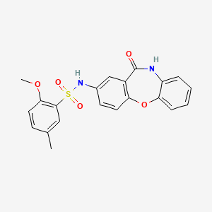 molecular formula C21H18N2O5S B3003240 2-methoxy-5-methyl-N-(11-oxo-10,11-dihydrodibenzo[b,f][1,4]oxazepin-2-yl)benzenesulfonamide CAS No. 922062-79-1