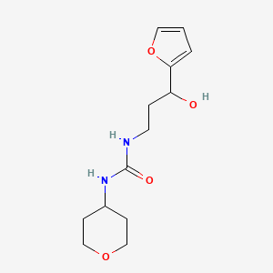 molecular formula C13H20N2O4 B3003243 1-(3-(furan-2-yl)-3-hydroxypropyl)-3-(tetrahydro-2H-pyran-4-yl)urea CAS No. 2034622-05-2