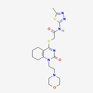 N-(5-methyl-1,3,4-thiadiazol-2-yl)-2-((1-(2-morpholinoethyl)-2-oxo-1,2,5,6,7,8-hexahydroquinazolin-4-yl)thio)acetamide