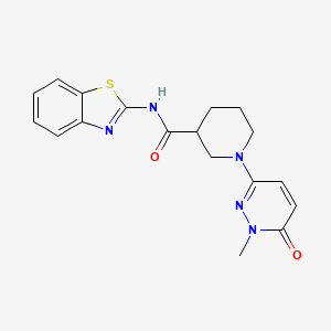 molecular formula C18H19N5O2S B3003247 N-(benzo[d]thiazol-2-yl)-1-(1-methyl-6-oxo-1,6-dihydropyridazin-3-yl)piperidine-3-carboxamide CAS No. 1421531-30-7