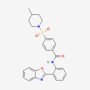 N-(2-(benzo[d]oxazol-2-yl)phenyl)-4-((4-methylpiperidin-1-yl)sulfonyl)benzamide