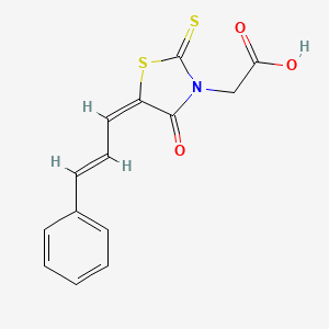 2-[(5E)-4-oxo-5-[(2E)-3-phenylprop-2-en-1-ylidene]-2-sulfanylidene-1,3-thiazolidin-3-yl]acetic acid