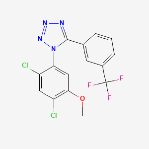 molecular formula C15H9Cl2F3N4O B3003253 1-(2,4-Dichloro-5-methoxyphenyl)-5-(3-(trifluoromethyl)phenyl)-1H-1,2,3,4-tetraazole CAS No. 338961-27-6