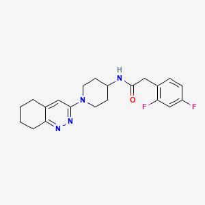 molecular formula C21H24F2N4O B3003255 2-(2,4-difluorophenyl)-N-(1-(5,6,7,8-tetrahydrocinnolin-3-yl)piperidin-4-yl)acetamide CAS No. 2034503-28-9