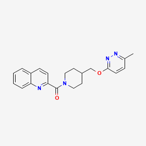 molecular formula C21H22N4O2 B3003256 [4-[(6-Methylpyridazin-3-yl)oxymethyl]piperidin-1-yl]-quinolin-2-ylmethanone CAS No. 2320208-99-7