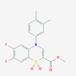 methyl 4-(3,4-dimethylphenyl)-6,7-difluoro-4H-1,4-benzothiazine-2-carboxylate 1,1-dioxide