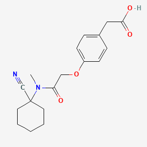 molecular formula C18H22N2O4 B3003278 2-(4-{[(1-Cyanocyclohexyl)(methyl)carbamoyl]methoxy}phenyl)acetic acid CAS No. 1050164-65-2