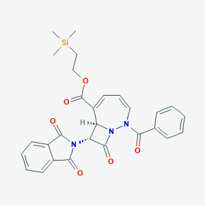 molecular formula C28H27N3O6Si B300328 2-(trimethylsilyl)ethyl (7R,8R)-2-benzoyl-8-(1,3-dioxo-1,3-dihydro-2H-isoindol-2-yl)-9-oxo-1,2-diazabicyclo[5.2.0]nona-3,5-diene-6-carboxylate 
