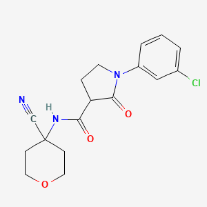 molecular formula C17H18ClN3O3 B3003280 1-(3-chlorophenyl)-N-(4-cyanooxan-4-yl)-2-oxopyrrolidine-3-carboxamide CAS No. 2093885-01-7