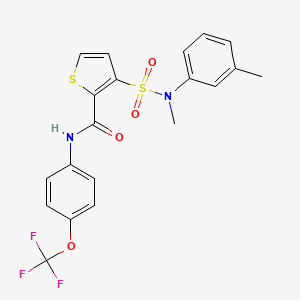 molecular formula C20H17F3N2O4S2 B3003284 3-[methyl(3-methylphenyl)sulfamoyl]-N-[4-(trifluoromethoxy)phenyl]thiophene-2-carboxamide CAS No. 1206999-86-1
